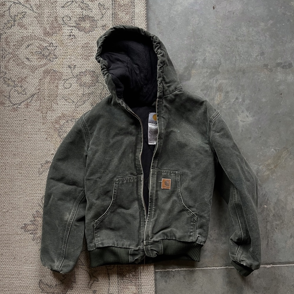Sold - Carhartt Olive Hooded Jacket